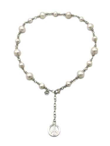 PEACE&amp;PEARLS NECKLACE