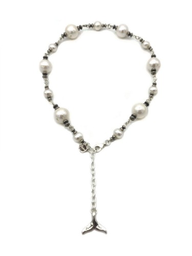 DOLPHIN&amp;PEARLS NECKLACE